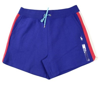 Polo Ralph Lauren Womens Shorts M Drawcord Elastic Waist Pull-On Activewear Blue