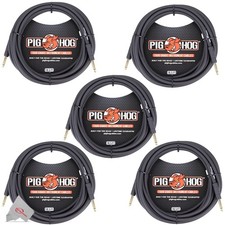 Pig Hog 18.5 ft Instrument Cable 1/4 - 1/4 Inch Straight - PH186 - 5 Units