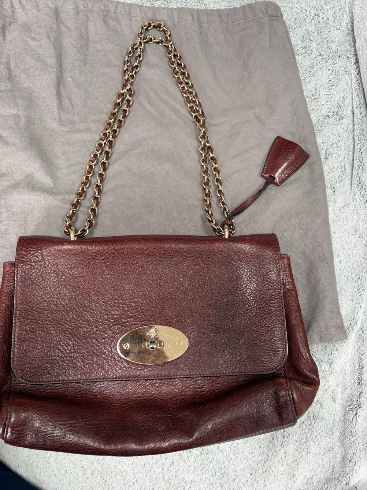 Mulberry Medium Lily Handbag, in Oxblood Leather, Suede Lining, Dust bag & Card