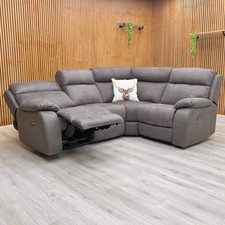 Furniture Village ‘Moreno’ Corner Sofa Grey Right Hand Facing Power Recliner NEW