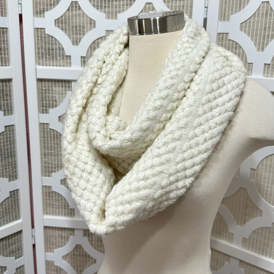 PrAna Bufanda Infinita Tejida Mujer OS Punto Crema Acogedora Gruesa Exterior Foto 2 de 4