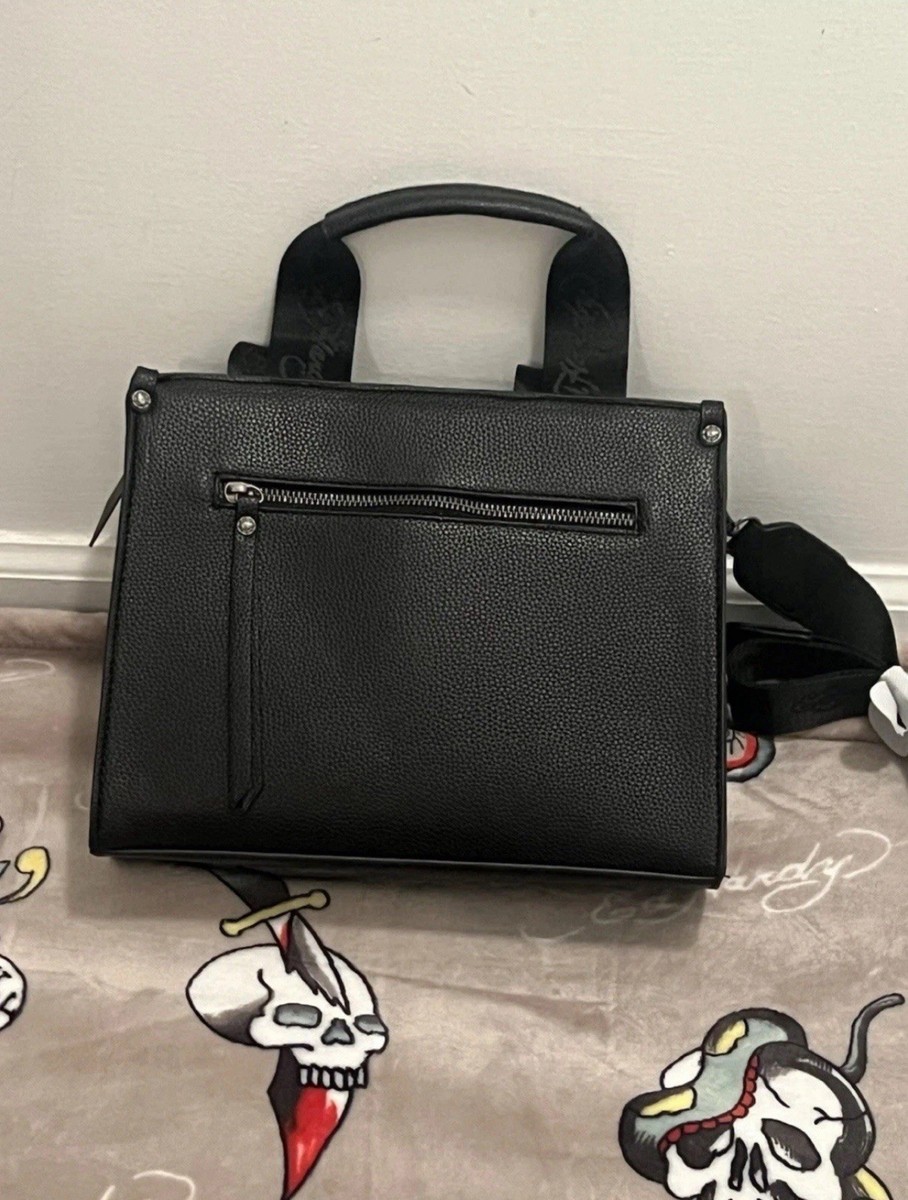 NWT Ed Hardy Tote / Crossbody Bag - Black With Dangling Charms | eBay