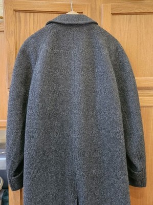 Vintage Burberrys Cusha Tweed Wool Trench Coat Rare England 46