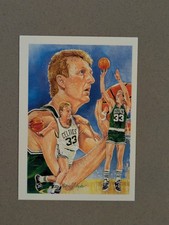 1990 NBA Hoops Larry Bird Celtics Roster Card