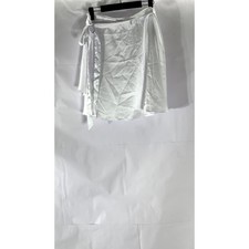 UNBRANDED Women's Bright White Satin Wrap Mini Skirt SZ M