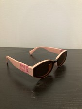 Miu Miu "Glimpse" oval-frame acetate sunglasses  light pink 