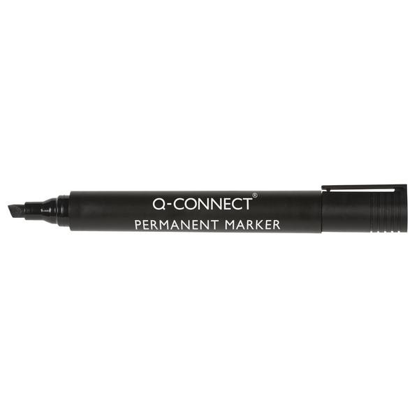 Pack of 50 Black Chisel Tip Permanent Marker Pens by Q Connect