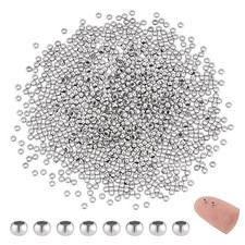 1000pcs 2mm Stainless Steel Round Spacer Beads for Jewelry Making, Crafting Supp