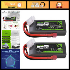 3S 2200mAh 50C Lipo Battery 11.1V with Dean Connector for RC Drone, Airplane, Qu