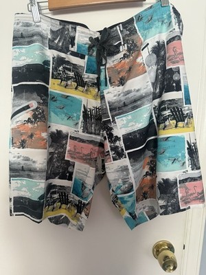 NEW! Men s Tommy Bahama Swim Board Shorts Molokai Snapshot Bala Shark 34 Waist