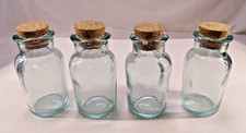 4Pcs Mini Glass Bottles with Cork Stoppers Small Clear Glass Jars