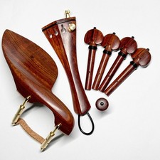 4/4 Violin Rose Wood Red Wood Fitting Tailpiece Chinrest Pegs Endpin Hill VR01 