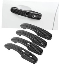 Exterior Door Handle Cover Trims With Keyless Entry System Carbon Fiber Look 