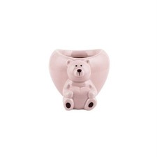 Vaso ORSO ORSETTO cuore in ceramica  ROSA H 7.4x12x9.6 cm 1G2S