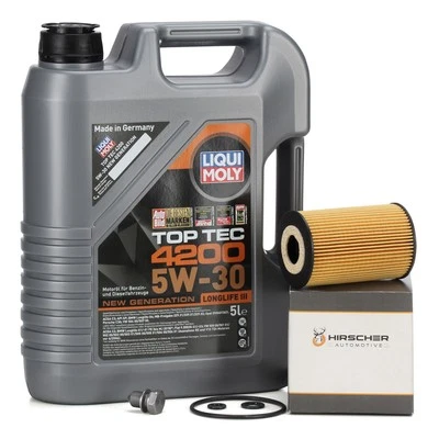 5L LIQUI MOLY Motoröl TOP TEC 4200 5W30 + HIRSCHER Ölfilter für VAG 1.6/2.0 TDI - Bild 1 von 4