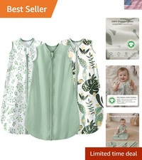 Baby Sleep Sack 0-6 Wearable Blanket for Babies 100 Organic Cotton 2-Way Zi...