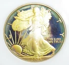 2004-W American silver Eagle proof__in old PCI slab__original rainbow toner