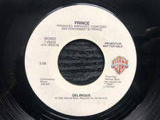 Prince DELIRIOUS 1983 Warner Brothers PROMOTIONAL 45 rpm single VG++ Mono/Stereo
