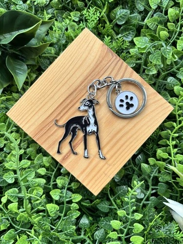 Black Lurcher Whippet Greyhound Dog Keyring Gift Dog Lover Present