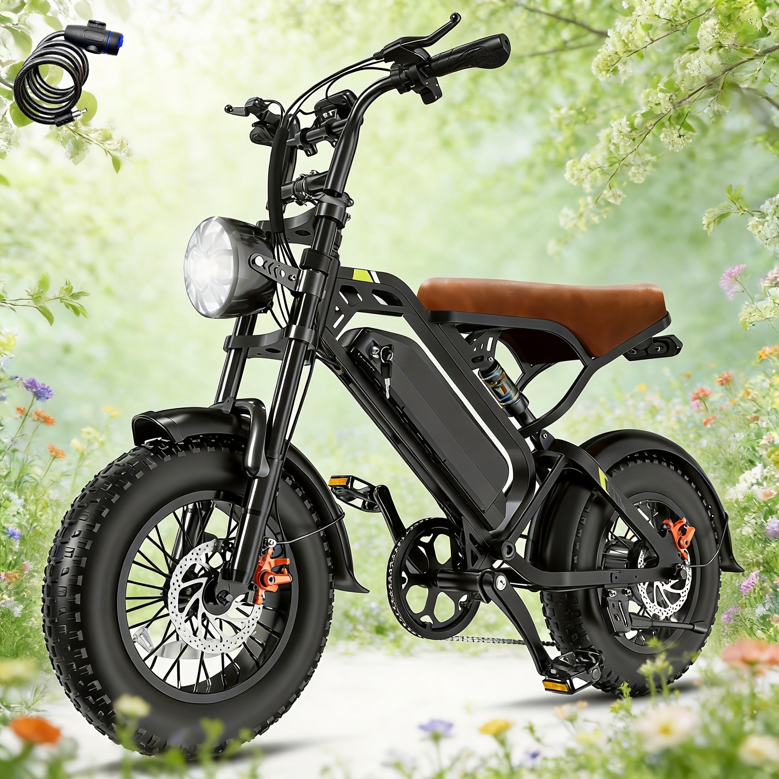 All-Terrain Fat Tire Electric Bike 749W 48V 13/15/18Ah 20-27.9 MPH 35 Mile Range