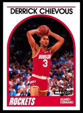 1989-90 NBA HOOPS RC #16 DERRICK CHIEVOUS ROOKIE CARD - HOUSTON ROCKETS - *04. rookie card picture