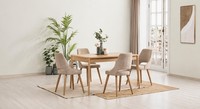 Eleganter Esszimmer Set Aus Holz Mit 4 StüHlen Und Modernem Tisch