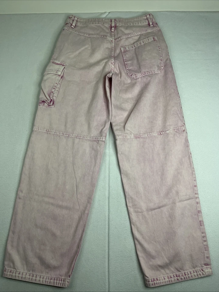 $325 rag & bone Nora Cargo Jeans in Pink Acid 27 Baggy Wide Leg Streetwear - Image 4 of 4