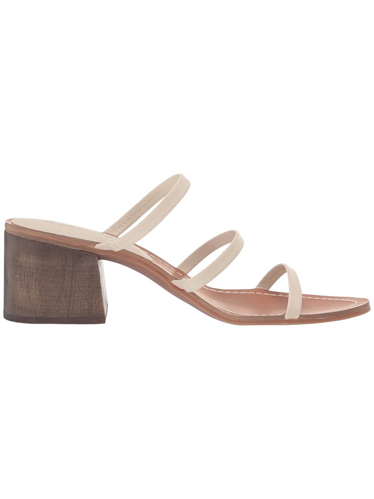 SPLENDID Womens Eggshell Ivory Meli Toe Block Heel Slip On Leather Sandals 75 M 7790₽