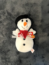Ty Snowball 1997 Snowman Bear 4th Gen PVC 7 Beanie Baby, Great condition