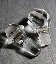 Vintage Decanter Stoppers Lot of 2 Glass Bottle Cruete Pressed Glass 1960s