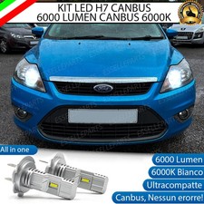 KIT LED H7 PER FORD FOCUS MK2 II 6000K BIANCO 6000 LUMEN CANBUS ANABBAGLIANTI