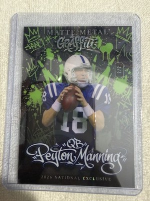 2026 Wild Card Matte Metal Graffiti Peyton Manning Green 2/2 National SP