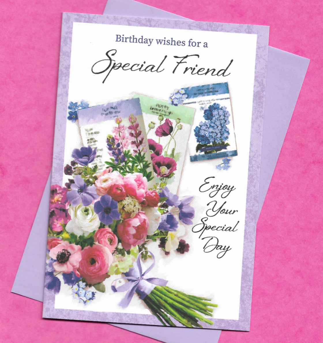 Birthday Wishes Special Friend Card Floral Flowers Female Woman Ladies 19x13cm