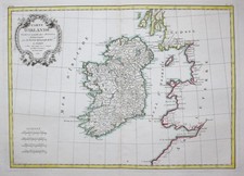 Ireland Irland Île Carte Kupferstich Engraving Bonne