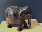 VINTAGE Hand Carved Solid Hardwood ELEPHANT Highly Detailed 5" X 4 1/2" X 3" — photo 8