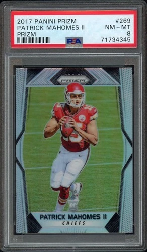 2017 Panini Prizm Patrick Mahomes II 269 PSA 8 NM-MT Rookie RC Chiefs