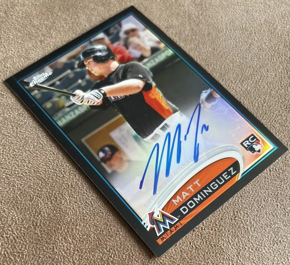 2012 Topps Chrome Black Refractor Rookie Autograph /100 Matt Dominguez #159 SP - Image 2 of 4