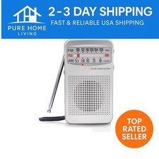 Elegant Silver AM/FM Pocket Radio with Crystal Clear Sound - Gift for All Ages
