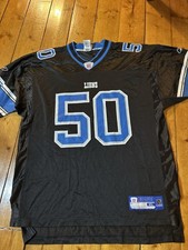 Detroit Lions Football Jersey Mens XL Black Ernie Sims 50 NFL Reebok