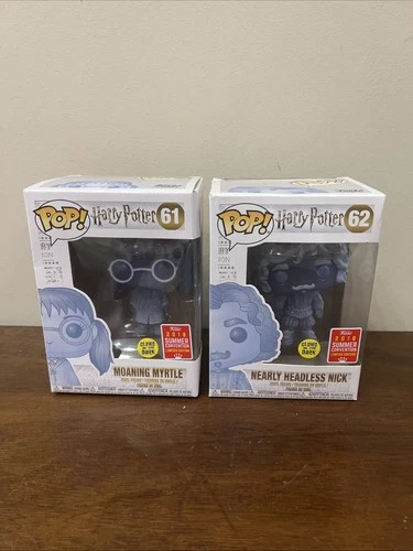 Funko Pop Harry Potter #61 Moaning Myrtle & #62 Nearly Headless Nick 2018 - READ