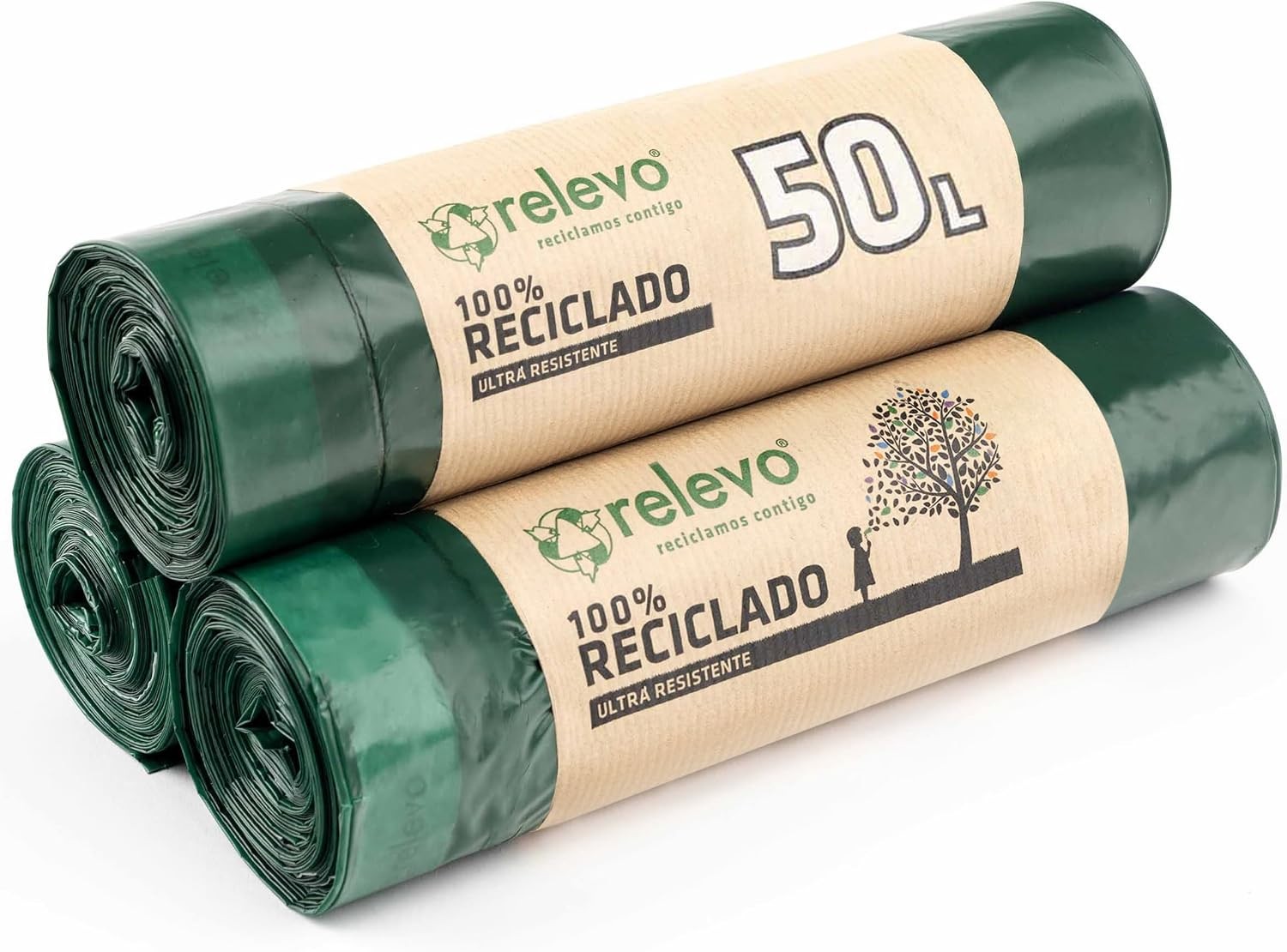 Relevo Bin Bags 50 Litre Made from 100% Recycled Material. Dimensions: 70 cm x - Image 2