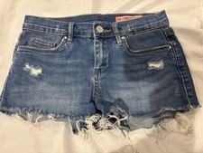 BLANKNYC Girls Blue Distressed Jean Shorts Size 10 The Mini Astor