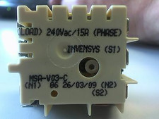 HOTPLATE GRILL INFINITE CONTROL SWITCH ENERGY REGULATOR MSA-V03-C PHASE LOAD S1