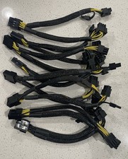 Lot of 8 - PCIe 8 Pin Female to Dual 2X 8 Pin 6 2 Male PCIe Power Y-Splitter.
