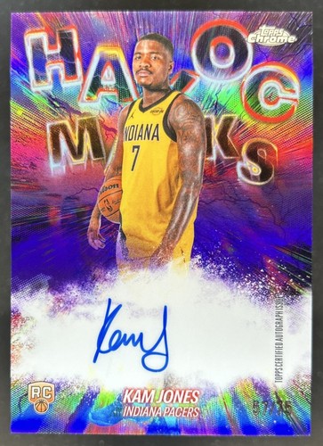 2025-26 Topps Chrome Update Kam Jones Havoc Marks Auto RC Rookie #HM-KJ Pacers