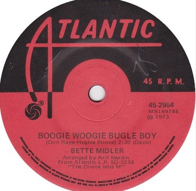 Bette Midler - Boogie Woogie Bugle Boy - Used Vinyl Record 7 - G8100z