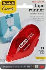 Scotch Double Sided Tape Runner 055-CFT, 31  x49  , Permanent  Photo Safe, 4-Pack