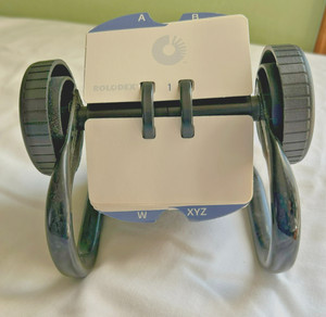 Rolodex MINI Rotary Card File Small 1-3/4" X 3-1/4" Card Size w/240+ Blank Cards