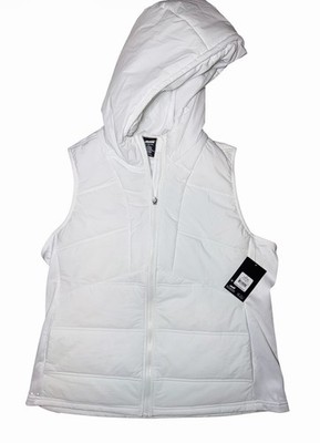 Avia Women s White Hooded Puffer Vest Large 12-14 Full Zip NWT
