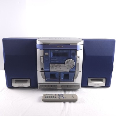 Aiwa NSX-AJ100 Audio System 3 CD/Radio/AUX/Dual Cassette Player W/Remote Parts